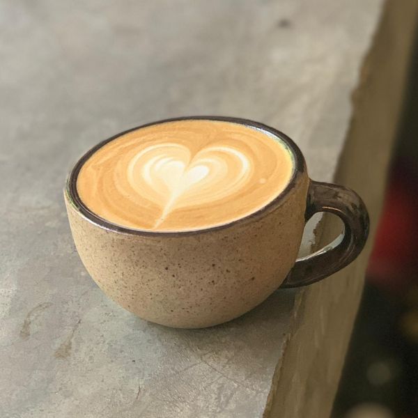 Coffee served on a concrete bar